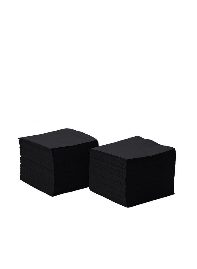SNH Packing مناديل كوكتيل سوداء قابلة للتخلص منها بحجم 23x23 سم عبوة من 50 قطعة - Image 1